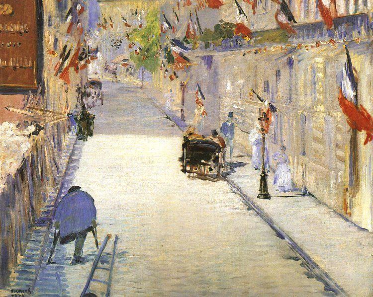 Edouard Manet Rue Mosnier with Flags France oil painting art